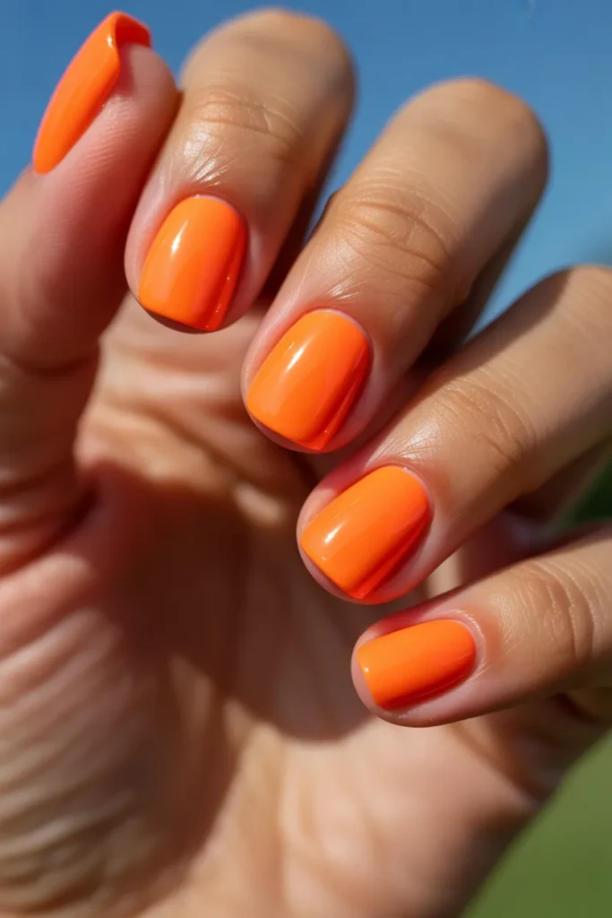 22 Orange Color Nails — Neon Summer · Beginner