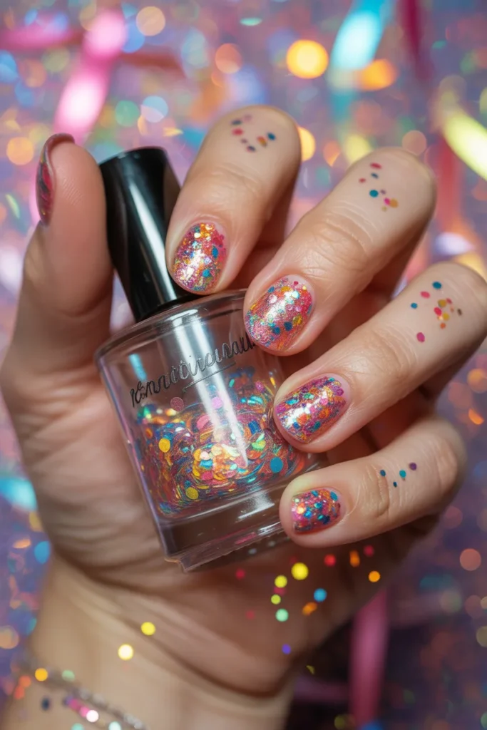 22. Multi Color Confetti Glitter Nail Polish