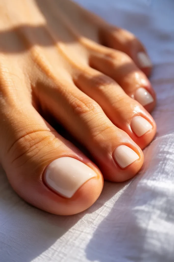 23 Milky White Nails — Pedicure Toes