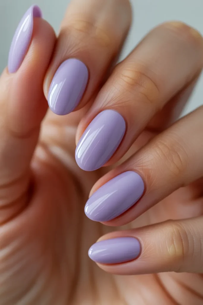 23 Simple Purple Spring Nails — Lavender Oval