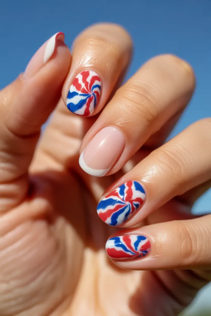 23 Tie Dye Patriotic Nails · Advanced