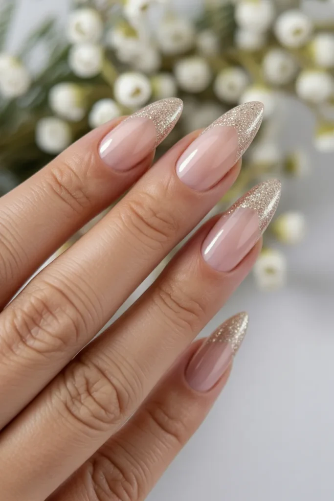 23. Glitter French Ombre — The Hybrid