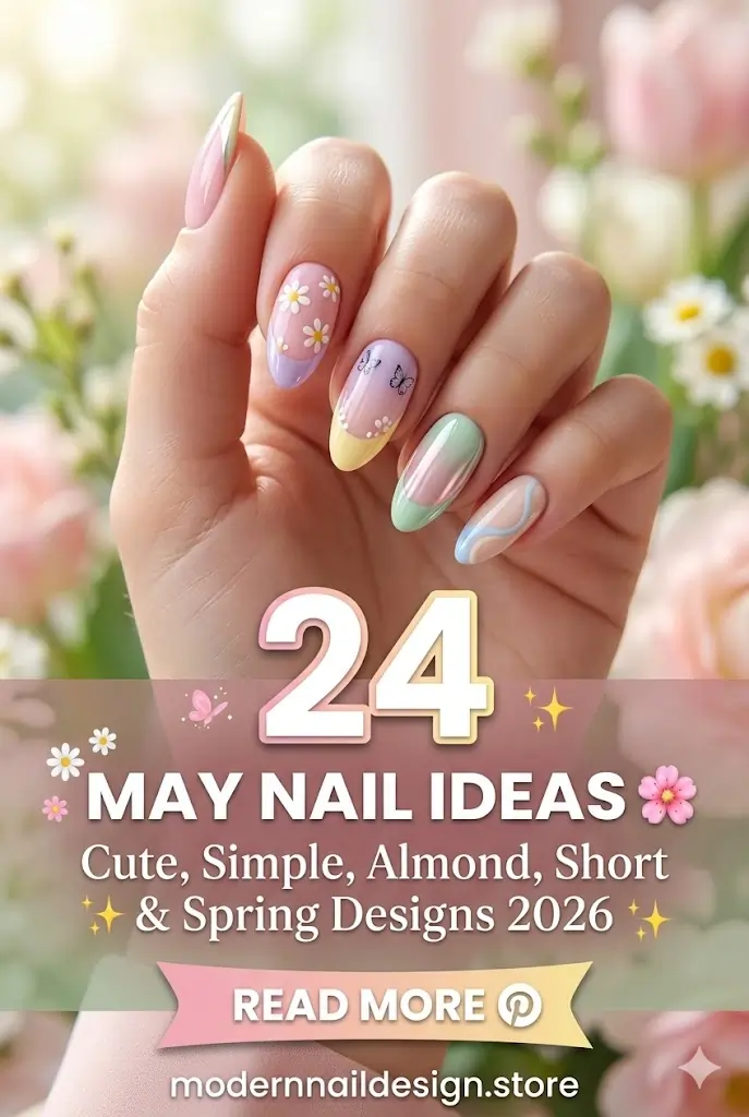 24 May Nail Ideas 🌸 Cute Simple Almond Short Spring Designs 2026 1