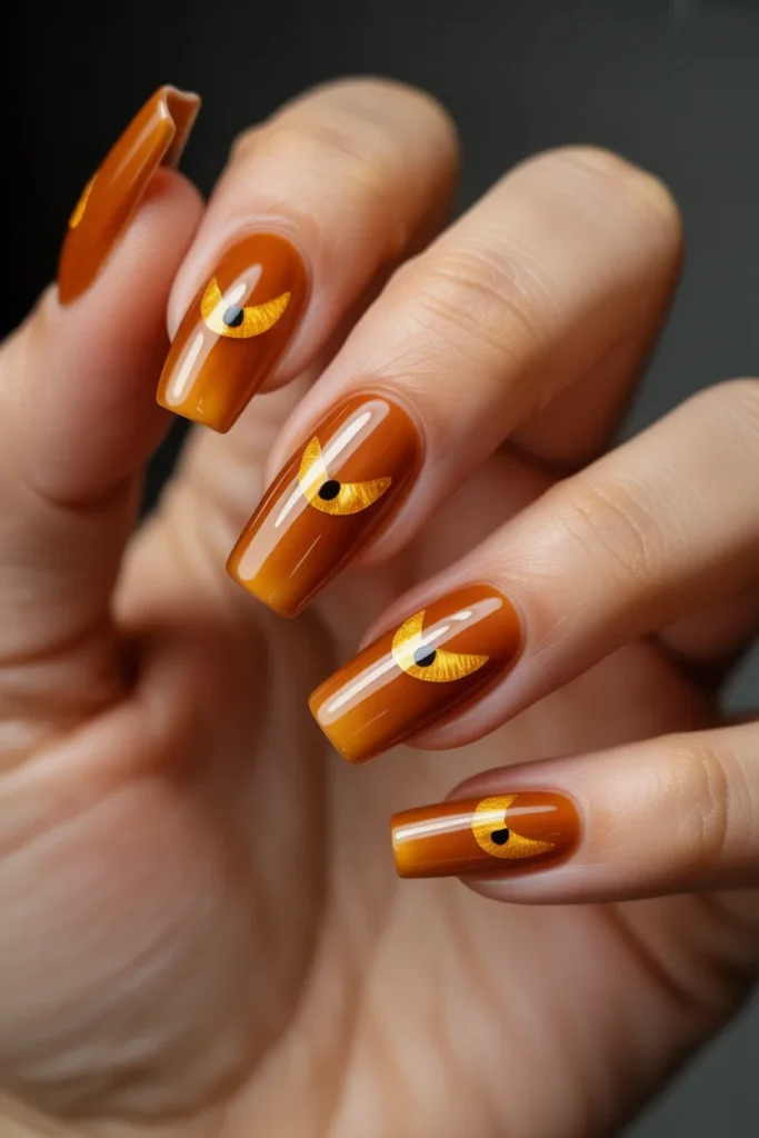 24 Orange Cat Eye Nails — Amber Shift · Advanced