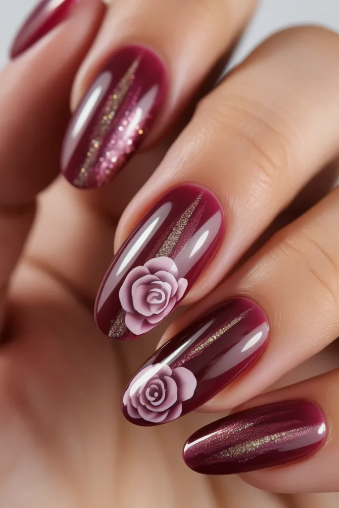 Glitter Nails 25 24. Cat Eye Nails with Glitter Detail