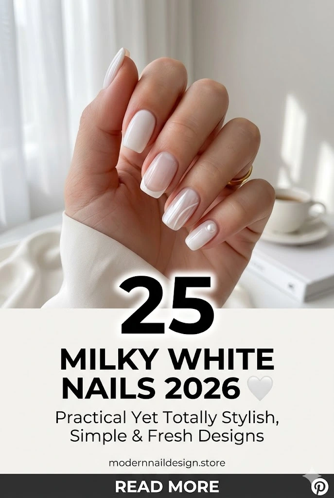Milky White Nails