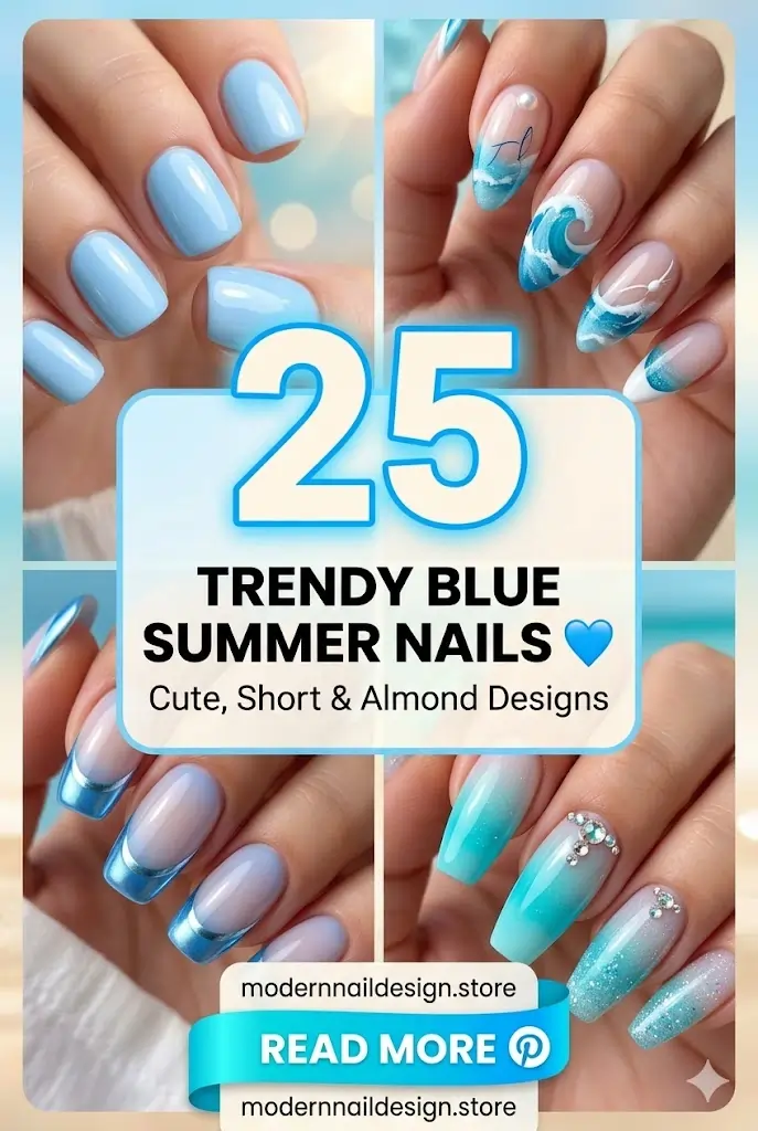 Blue Summer Nails