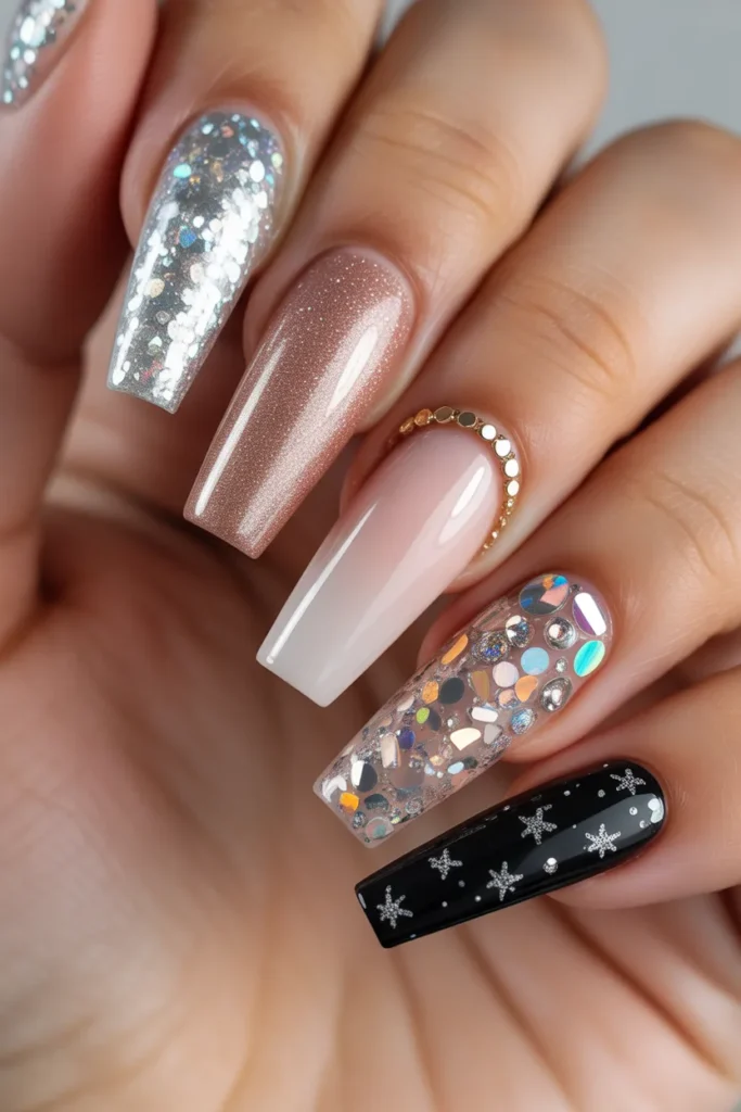 25. Full Universe Glitter Nails — The Statement Set