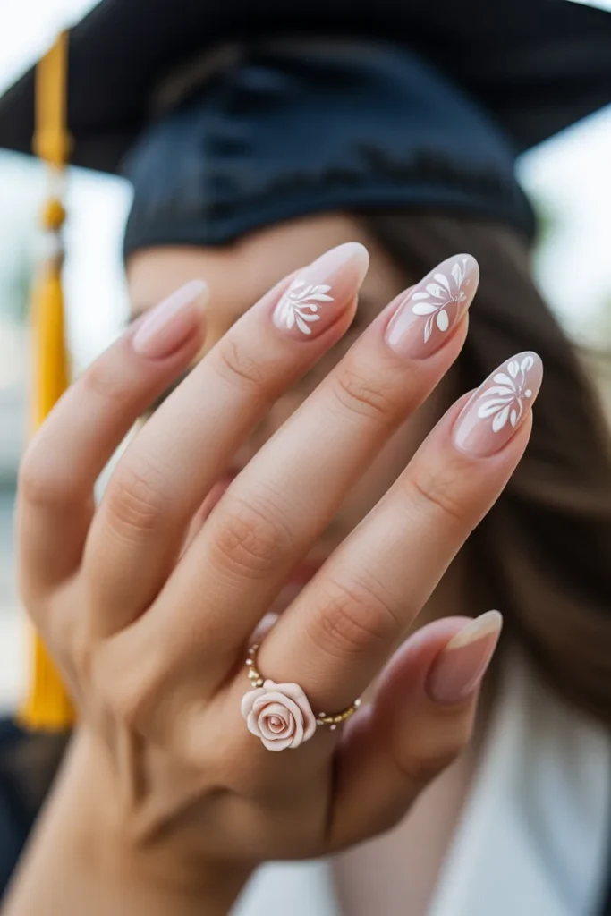 26. Dainty Floral Nail Art — Delicate and Memorable