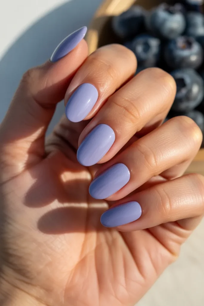3. Blueberry Nail Design Cute Summer Style 💙