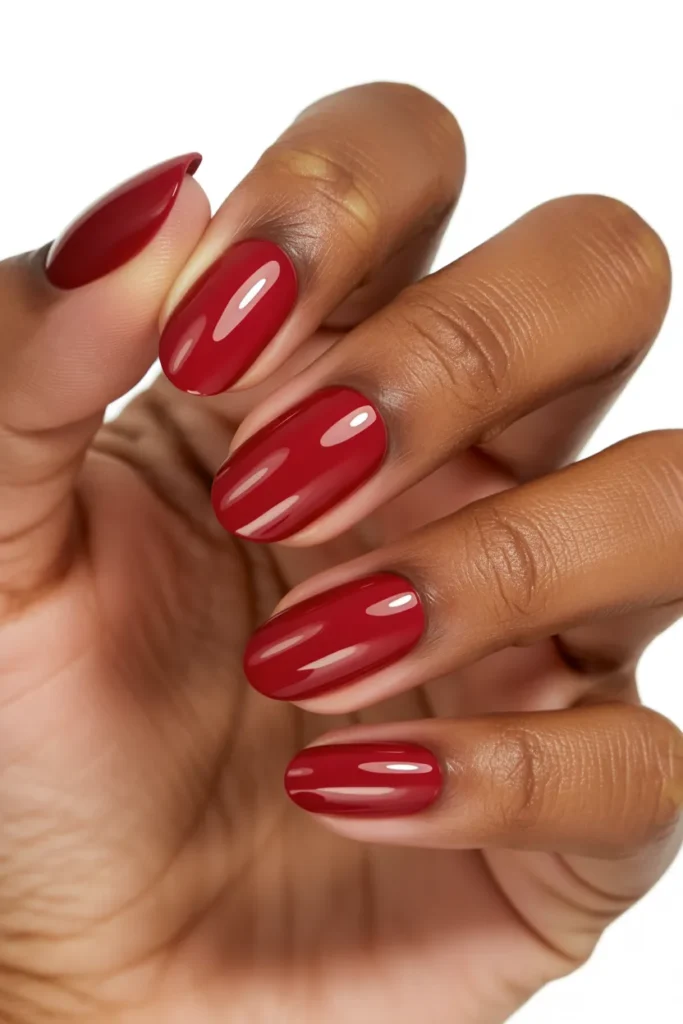 3. Cherry Red Cat Eye Nails — Bright and Bold