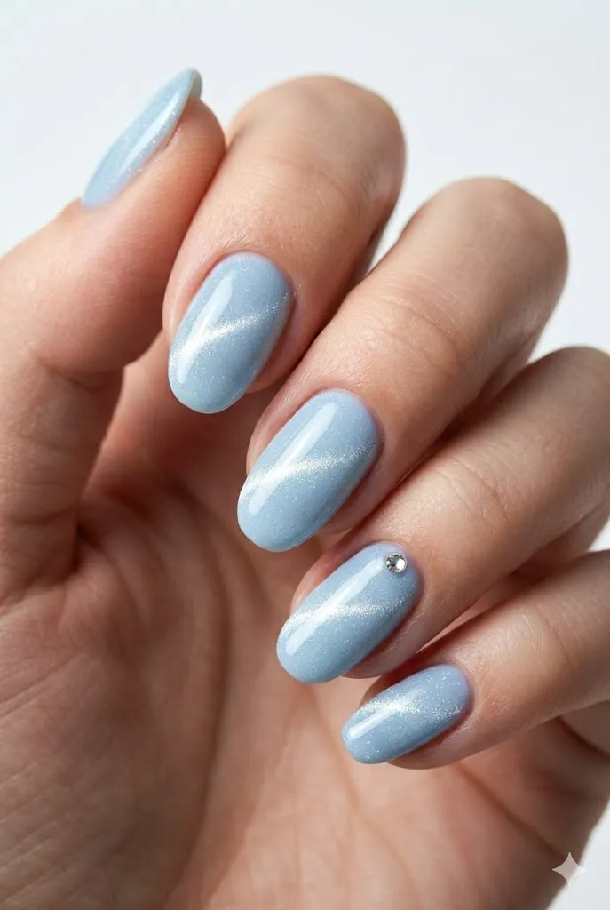 Blue Cat Eye Nails 4 3. Light Blue Cat Eye Nails That Feel Like Crystal Clear Sky