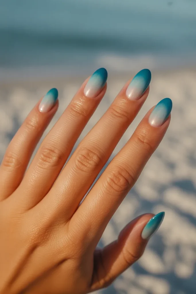 3. Ocean Inspired Ombre Teal to Sky Blue