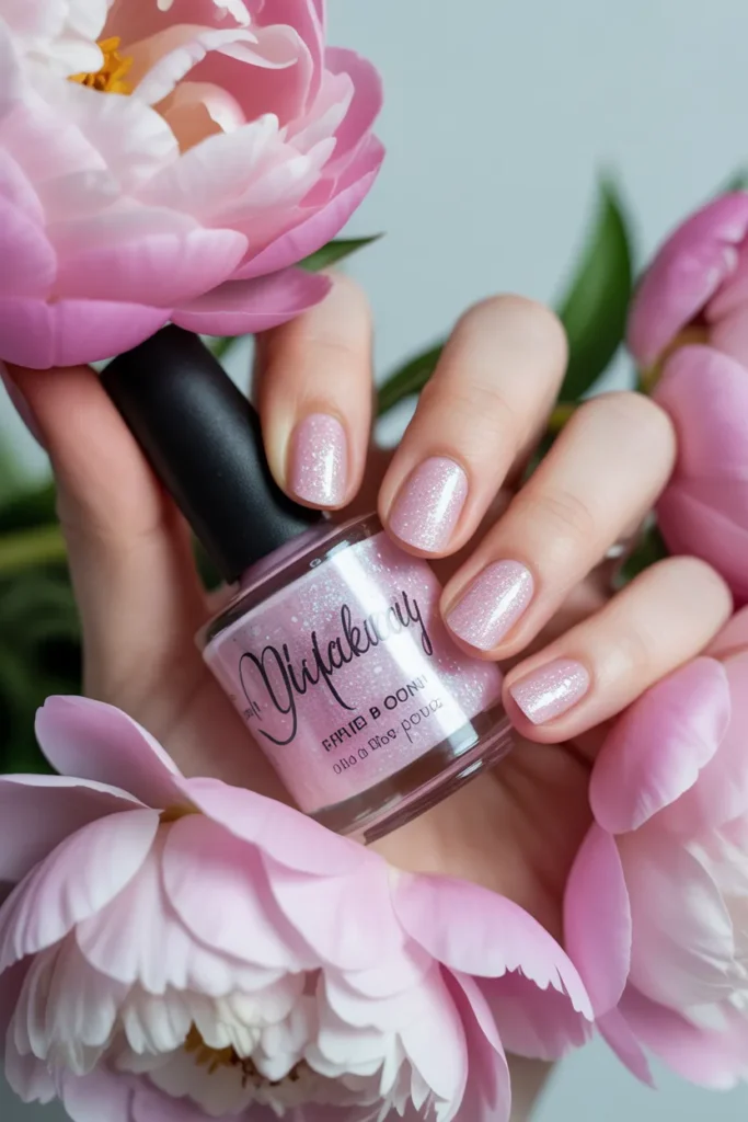 3. Pink Glitter Nail Polish