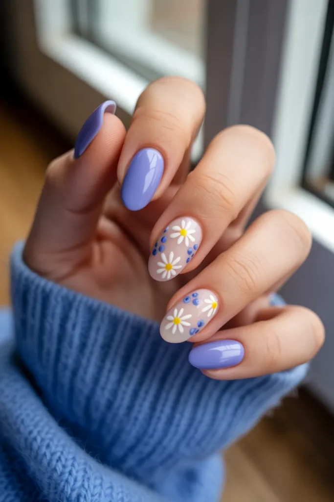 4. Blueberry Nail Inspo Cute Spring Nail Design