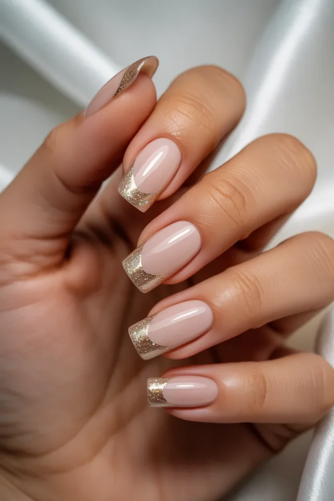 Glitter Nails 5 4. Glitter French Tip Nails