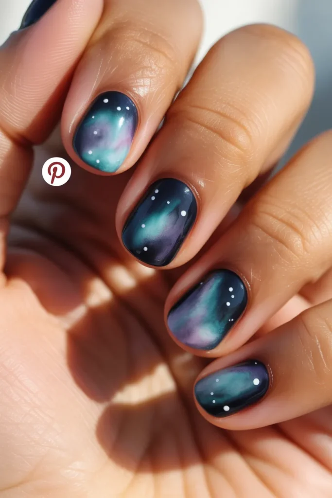 5 — Simple Galaxy Nails for Beginners