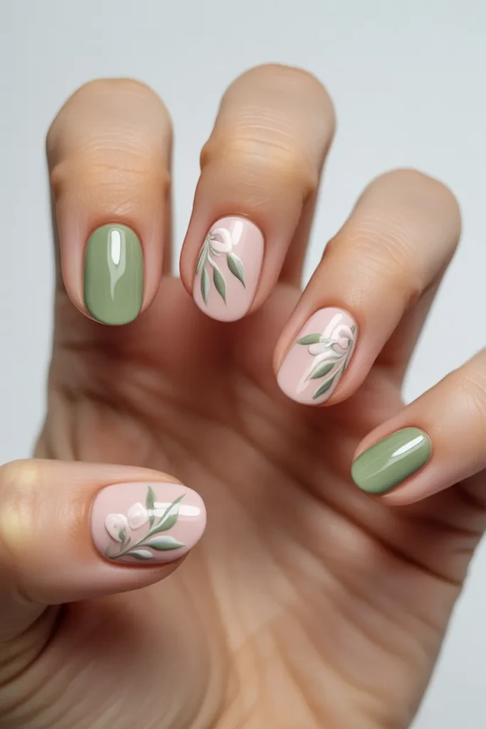 5. Pastel Pink and Green Nails — The Color Combo You Didnt Expect to Love
