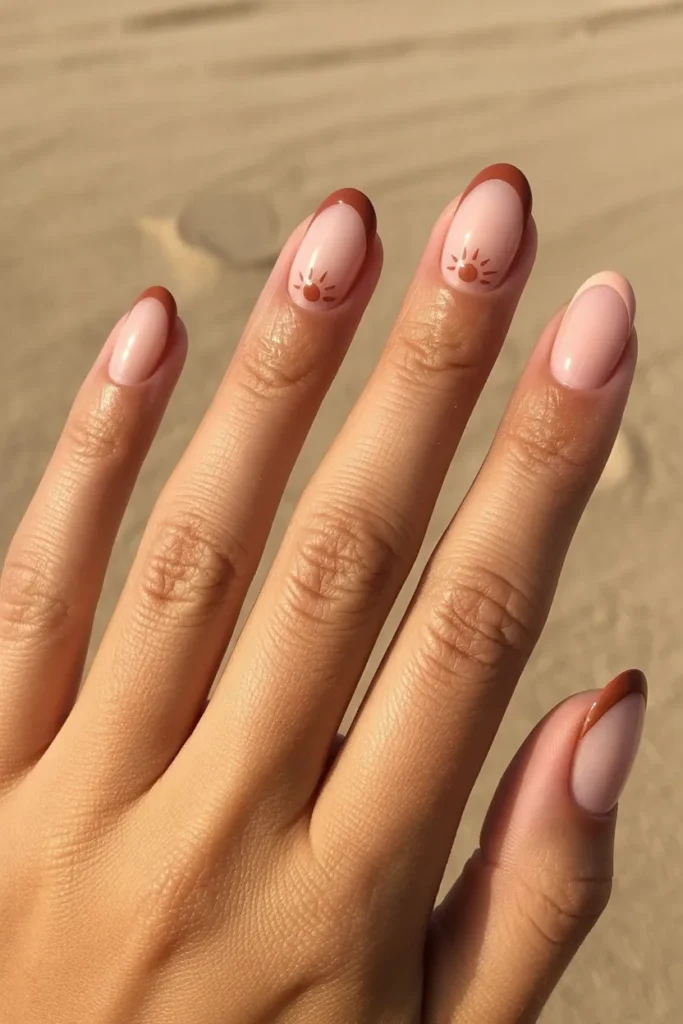 5. Simple Coachella Nails With a Boho French Tip That Feel Effortlessly Cool