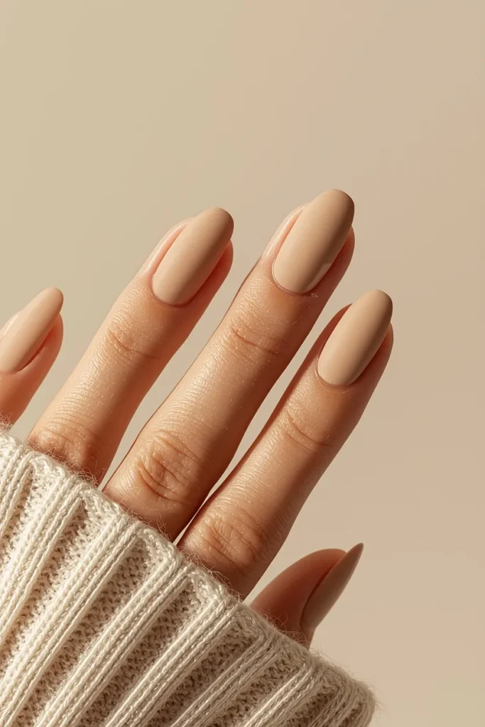 5. Simple Short Acrylic Nails in Nude That Look Clean Polished and Effortlessly Chic