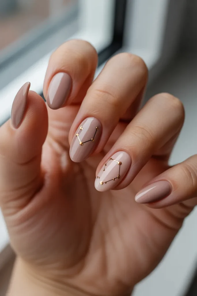 5. Taurus Constellation on Nude with Gold Dot Detail