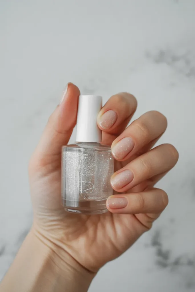 6. Clear Glitter Nail Polish