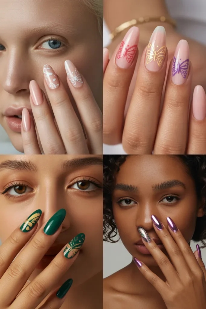 7. Butterfly Nail Designs by Skin Tone