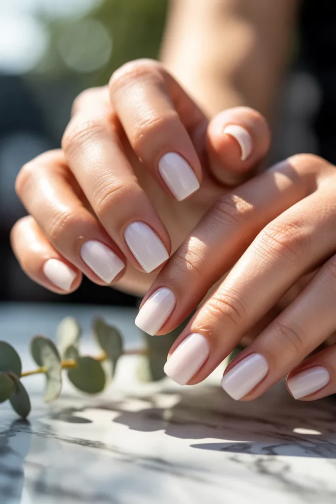 7.Square Gel X Nails — Clean Structured