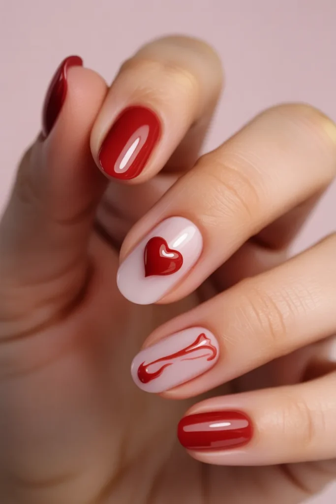 9. Red Cat Eye Nails — Valentines Day Edition