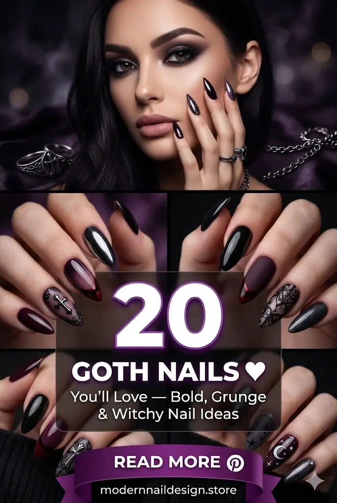 Goth Nails Youll Love 🖤 20 Bold Grunge Witchy Nail Ideas 1