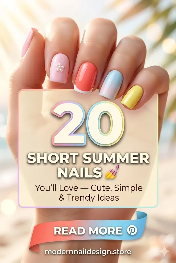 Short Summer Nails Youll Love 💅 20 Cute Simple Trendy Ideas 1