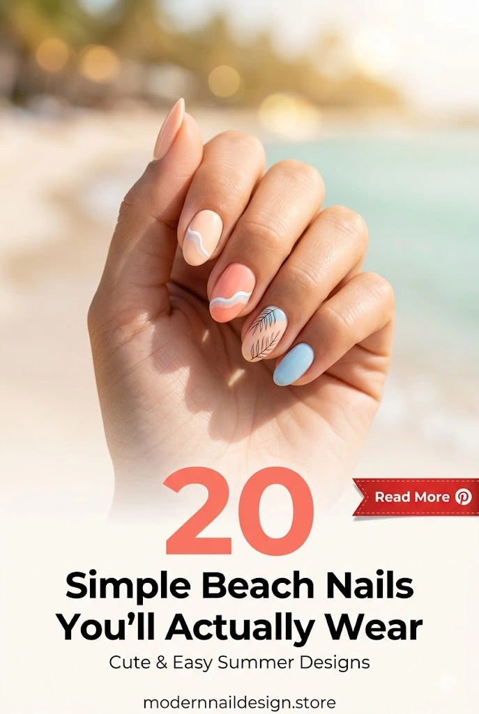 Simple Beach Nails Youll Actually Wear 🌴 20 Cute Easy Summer Designs