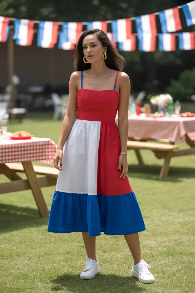 1. Classic Red White Blue Sundress