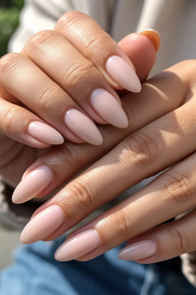 1. Soft Almond Shape in Nude Pink — The Foundational Choice