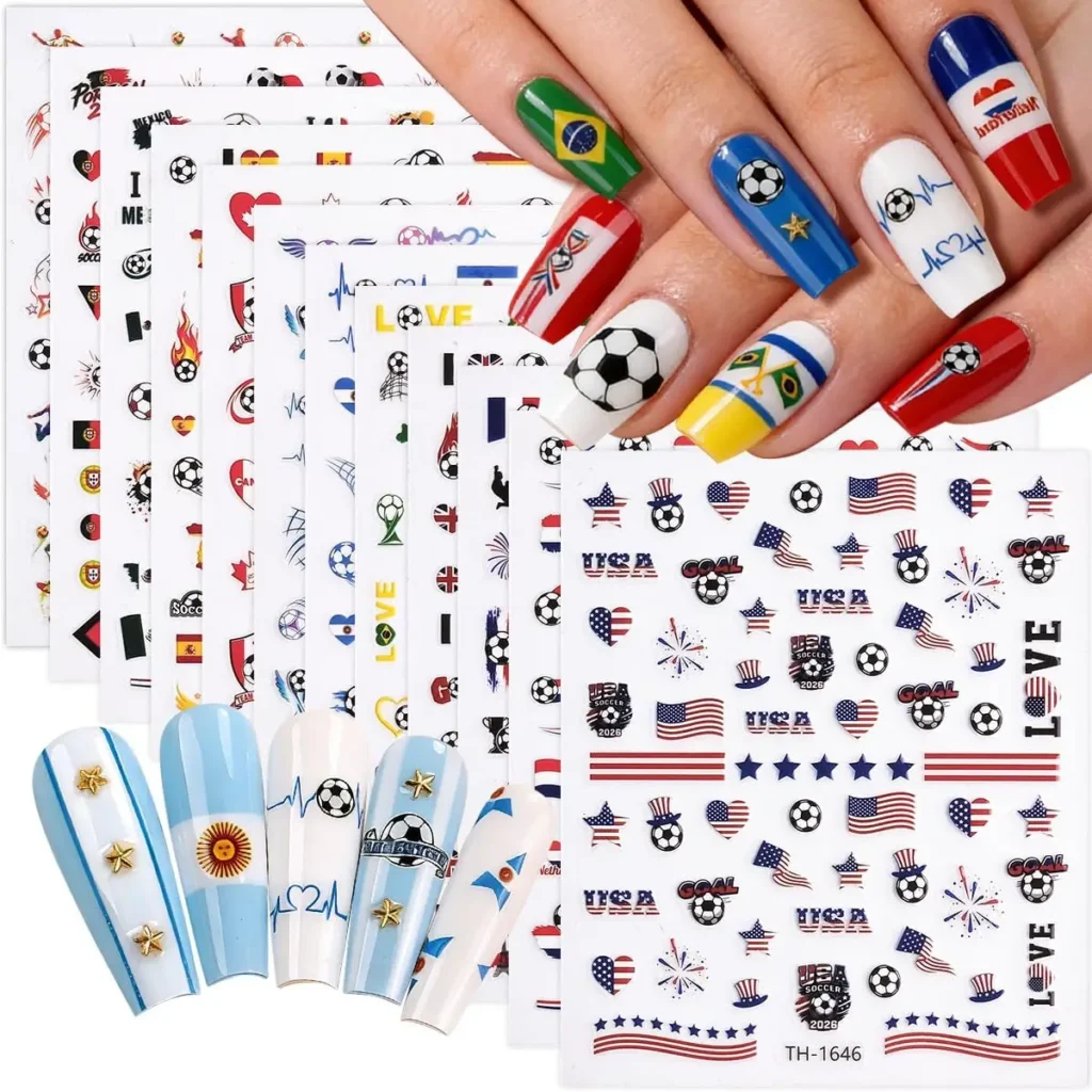 1.Classic Soccer Ball Nail Art