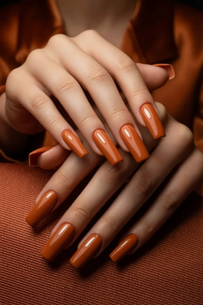 End of Summer Nails 11 10 Burnt Orange Coffin Nails