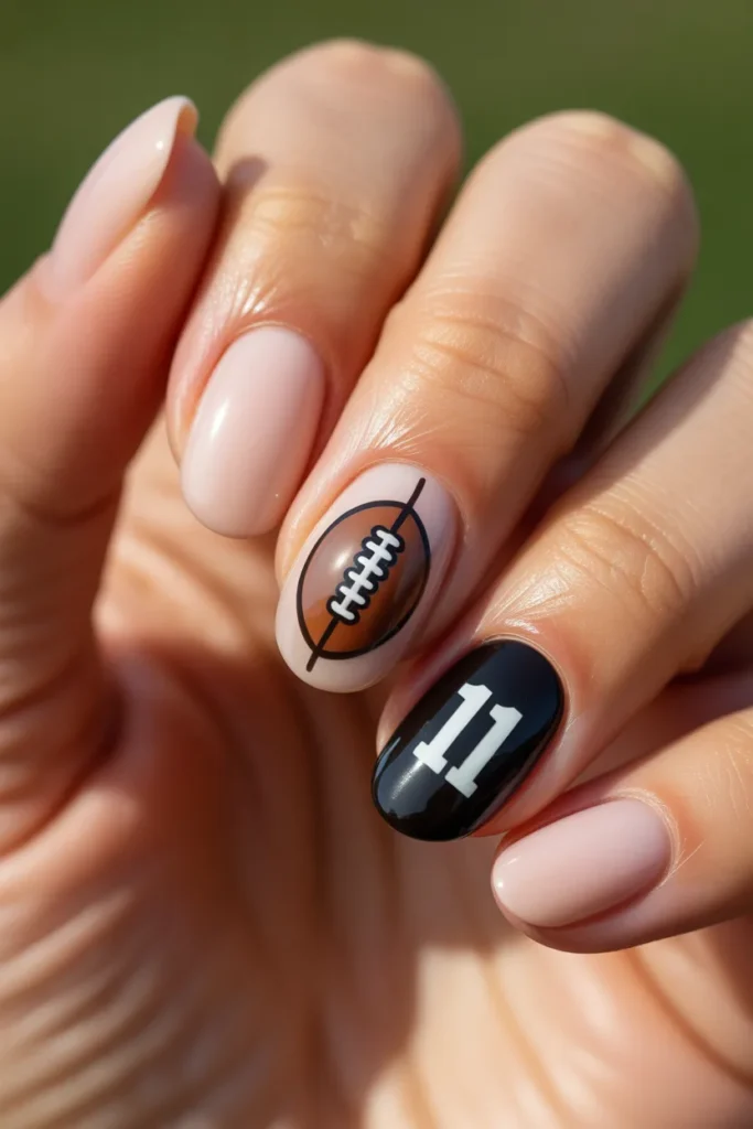 10. Steelers Football Nails Mom Design Subtle and Wearable
