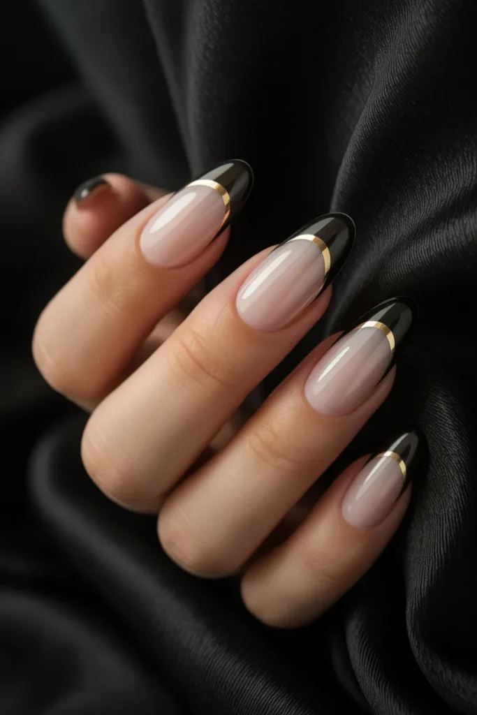 Line French Tip Nails 13 12