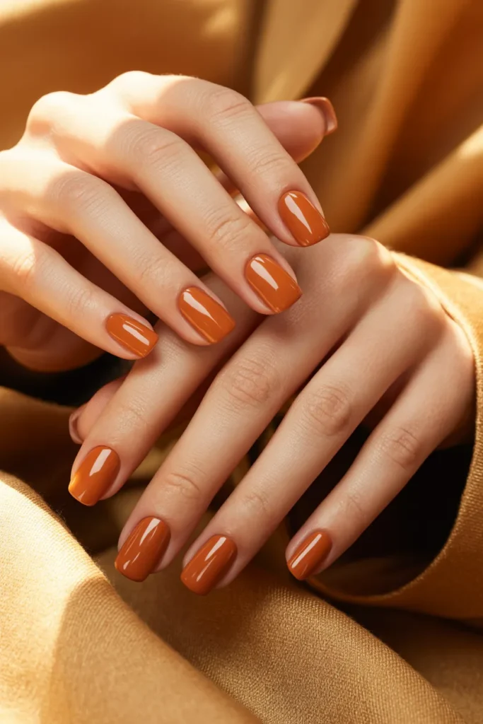 End of Summer Nails 13 12 Warm Terracotta Acrylic