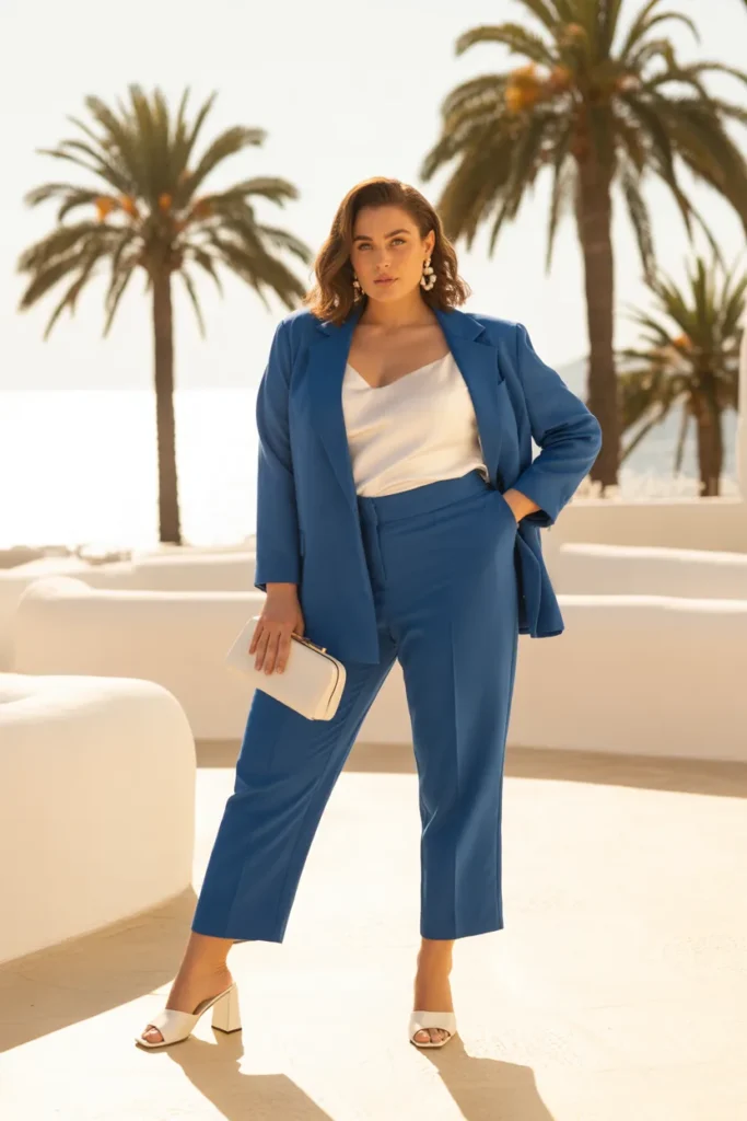 12 — Cobalt Blue Dressy Capri Co ord Set