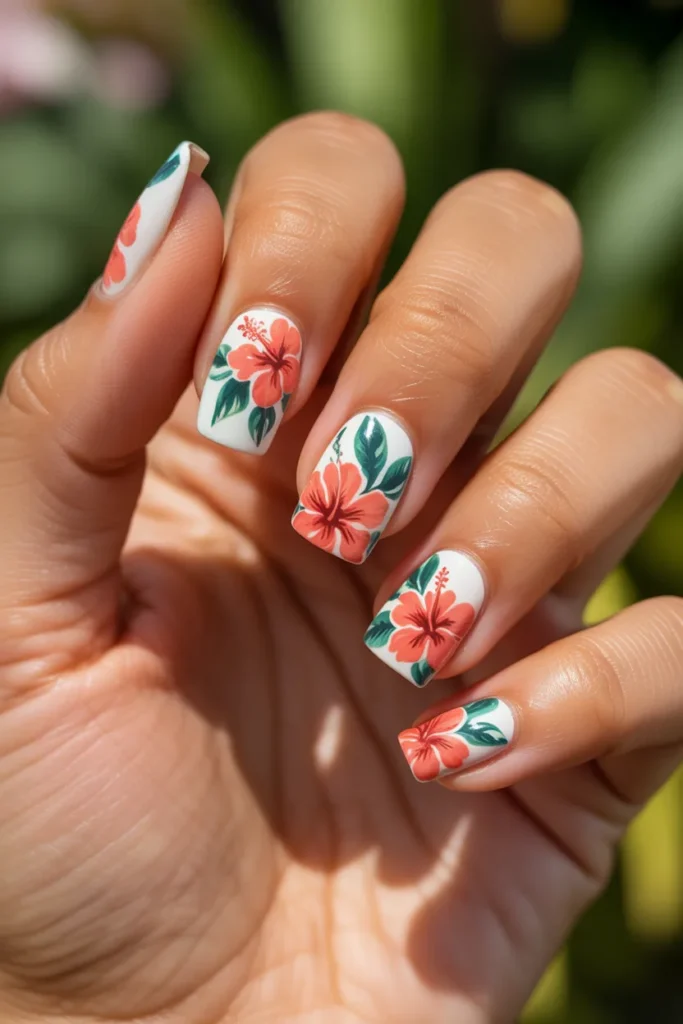 12. Hawaii Inspired Tropical Nails — Bold and Joyful