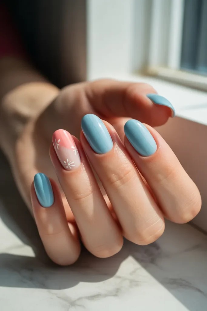 Short 4th July Nails 13 12. Soft Pastel Patriotic Short Nails