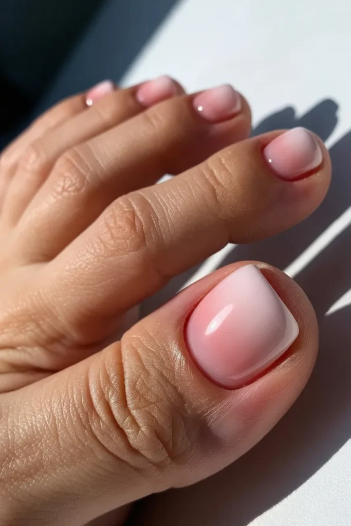 12. Summer Toenail Pedicure Ideas — Ombre Pink