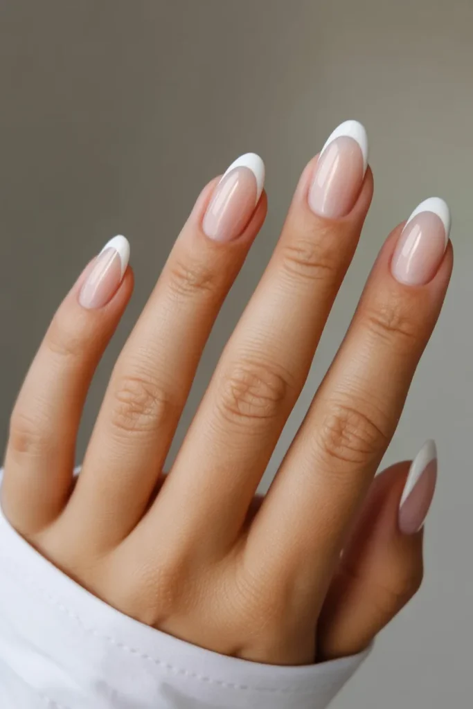 13. Ombre French Tip Nails — Gradient Smile Line