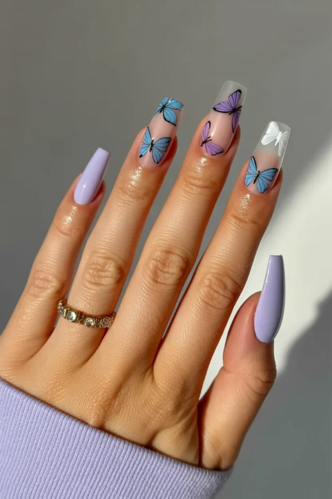13. Popular Summer Nails — Butterfly Print