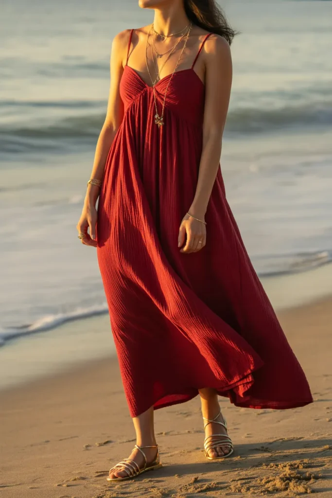 13. Red Maxi Dress — Summer Evening Statement