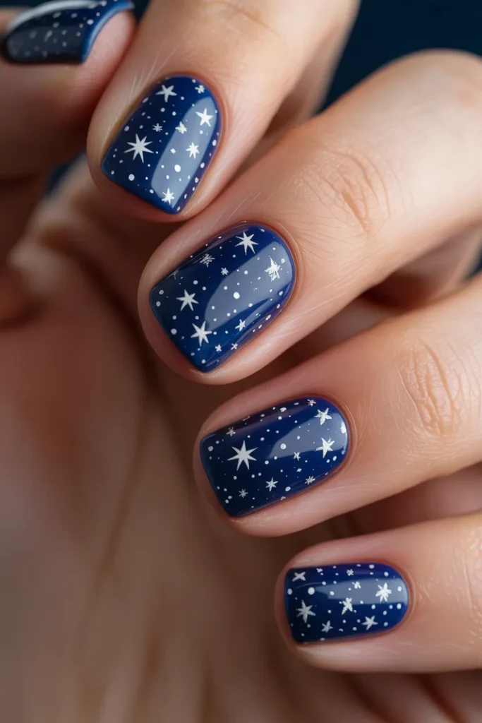 Memorial Day Nails 14 13. Starfield Navy — All Nails Gel
