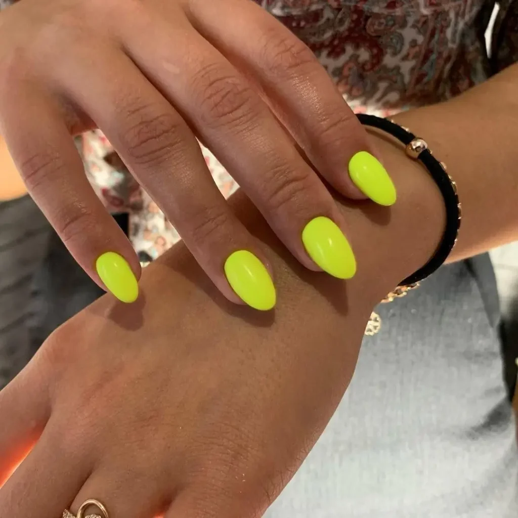 Summer Almond Nails 14 13.Vibrant—Neon Yellow