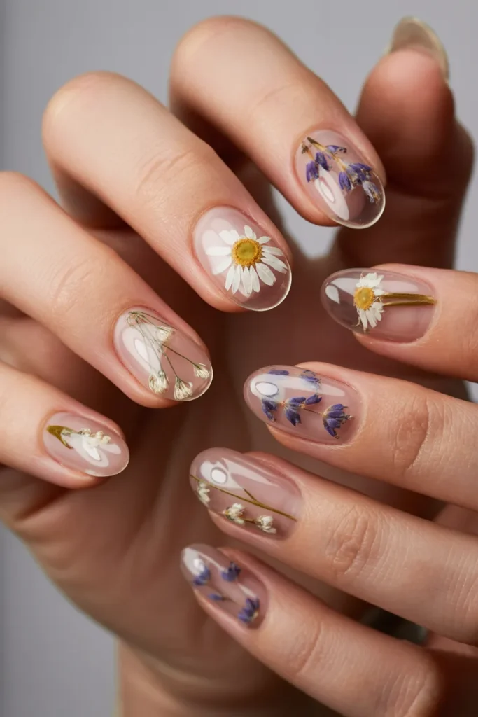 End of Summer Nails 15 14 Botanical Pressed Florals