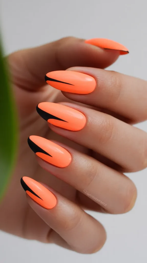 14. Black Lines on Nails — Colourful Base Combinations
